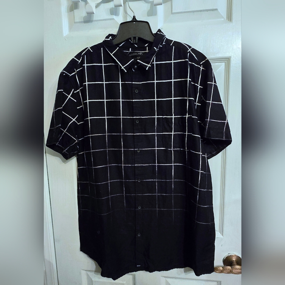 Men's Brooklyn Calling Navy Short Sleeve Shirt Size XL
